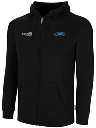 FLEECE FULL ZIP HOODIE -- BLACK WHITE  - IS