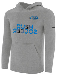 BASIC FLEECE HOODIE LIGHT HEATHER GREY MONOCHROME BLUE BLACK LOGO  - AM