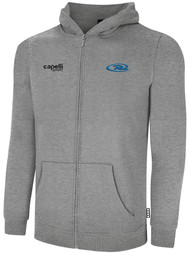 FLEECE FULL ZIP HOODIE -- LIGHT HEATHER GREY BLACK  - AM