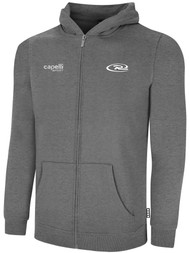 FLEECE FULL ZIP HOODIE -- DARK HEATHER GREY BLACK  - AM