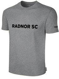RADNOR SHORT SLEEVE COTTON T-SHIRT RADNOR LOGO FRONT CENTER CHEST LIGHT HEATHER GREY BLACK