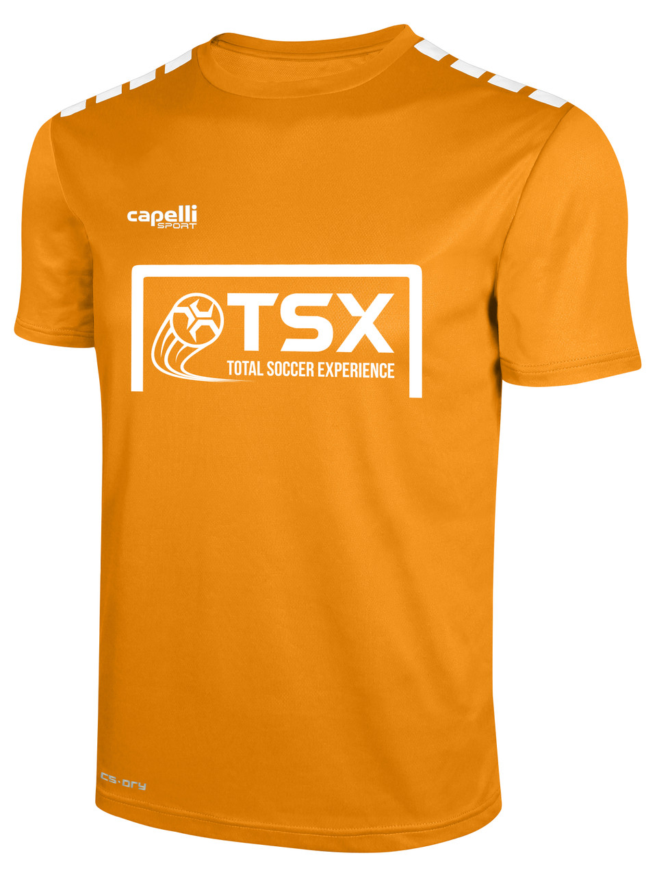 Adult Cs One Short Sleeve Jersey Interlock W Heat Transferred Logo And Cubes Orange Capelli Sport