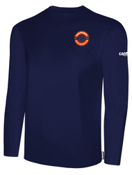 CHAPPAQUA BASICS LONG SLEEVE COTTON T-SHIRT TEAM CREST WEARERS LEFT CHEST NAVY WHITE