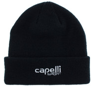 DAVIDSON RUSH CAPELLI SPORT CHUNKY CUFF BEANIE BLACK WHITE