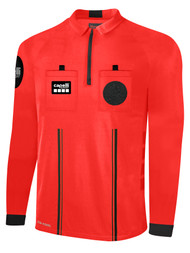 OFFICIAL REFEREE LONG  SLEEVE  JERSEY  WITH ZIPPER REFEREE RED BLACK - MSRP