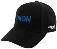 ALBION  BROOKLYN CS TEAM BASEBALL CAP CENTER FRONT BLUE ALBION TEXT LOGO BLACK WHITE