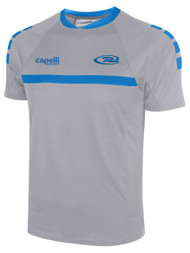 RUSH WISCONSIN WEST SPARROW SHORT SLEEVE TRAINING JERSEY --  GREY BLUE -- AM IS OUT OF STOCK, PLEASE CHOOSE AL OR AS