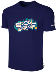 SOCAL STATE CUP SHORT SLEEVE COTTON T-SHIRT NAVY WHITE TEAL ORANGE LOGO CENTER CHEST