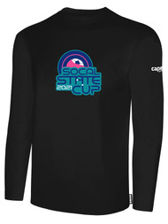 SOCAL STATE CUP LONG SLEEVE COTTON T-SHIRT BLACK WHITE BLUE PINK LOGO CENTER CHEST