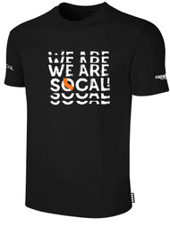 SOCAL SHORT SLEEVE COTTON T-SHIRT BLACK WHITE   REAPEATED TEXT LOGO CENTER CHEST