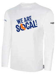 SOCAL LONG SLEEVE COTTON T-SHIRT WHITE BLACK  WE ARE SOCAL LOGO CENTER CHEST