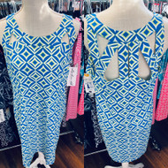 Dress, Sleeveless Sexy Turquoise Lime Coolant Fabric LuLu B 