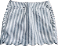 Skort, Stripped 4 Pocket Scallop Hem Black White LuLu B 