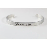 Bracelet, Cuff Aluminum Dream Big Adjustable USA Made