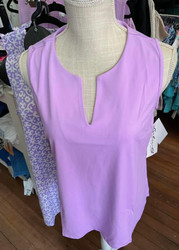 Top, MEDIUM LEFT Sleeveless Keyhole Lilac Coolant Fabric LuLu B 