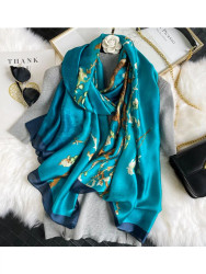 Scarf, Van Gogh AlMond Branches In Bloom Teal