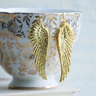 Earrings, Angel Wing Gold Plated USA Made