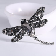 Pin, Dragonfly Black Brooch