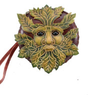 Purse, Leather Wallet  Wristlet Greenman Green Man 