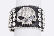 Bracelet, Skull Leather Snap Back 