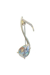 Pin, Brooch Musical Note Rhinestone