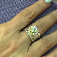 Ring, Dragonfly Blue Rhinestone