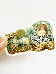 Sticker, Hot Mess Express Lamb Cart Victorian Girls