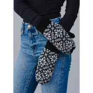 Mittens, Snowflake Nordic Black