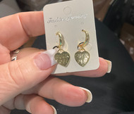 Earrings, Heart Fuck Off Stainless Steel 18k Coating