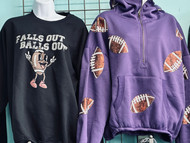 Sweatshirt, Hoodie 1/2 Zip Kangaroo Picket Fleece Sequin Vikings Football Purple