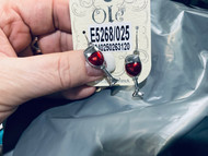 Earrings, Wine Red