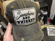 Baseball Trucker Cap, Sunshine and Whiskey Distressed