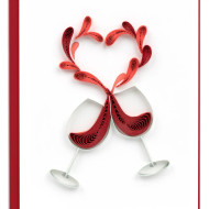 Card, Small Wine Love Quilling