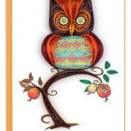 Card, Small Gift Owl Quilling