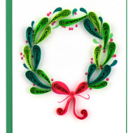 Card, Small Wreath Christmas Holiday Quilling