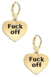Earrings, Fuck Off Goldtone