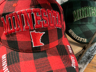 Baseball Trucker Cap, Minnesota Buffalo Plaid Red