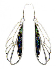 Earrings,  Dragonfly Wings Abalone Shell