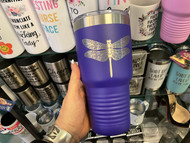 Tumbler, Insulated Etched Dragonfly 30oz Purple 