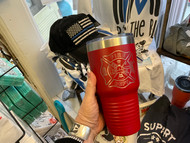 Tumbler, Insulated Etched Firefighter Red 30oz