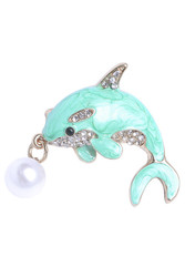 Pin, Dolphin Faux Pearl