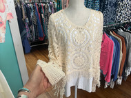Top, Coverup Crochet Dolman Sleeve 