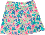 Skort, Phone Pocket 2 Waist Zipper Pockets Pastel Flower Coolant Fabric LuLu B 