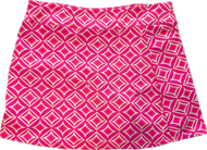 Skort, Phone Pocket & 2 Waist Zip Pockets Coolant Fabric Pink Geometric 