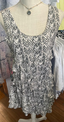 Dress, Sleeveless Cha Cha Ruffle Coolant Fabric Stone Black LuLu B 