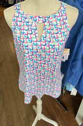 Top, Sleeveless Halter Style Coolant Fabric SPF 50 White Bright LuLu B
