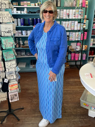 Dress, Sleeveless Maxi Sexy Coolant Fabric SPF 50 Blues LuLu B 