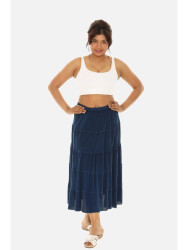 Skirt, Midi Navy Tiered USA Made