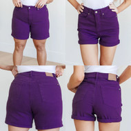 Shorts, Judy Blue Control Top Cuffed Purple