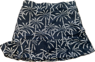 Skort, Pleated Hem 2 Side Large Pockets Coolant Fabric SPF 50 Navy Palm LuLu B 